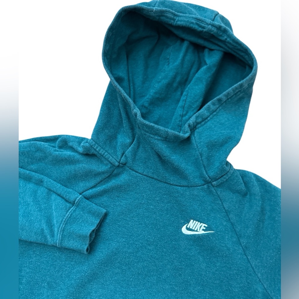 Nike Women’s Size XS Cowl Neck Green Hoodie Logo Swoosh Sportswear Casual